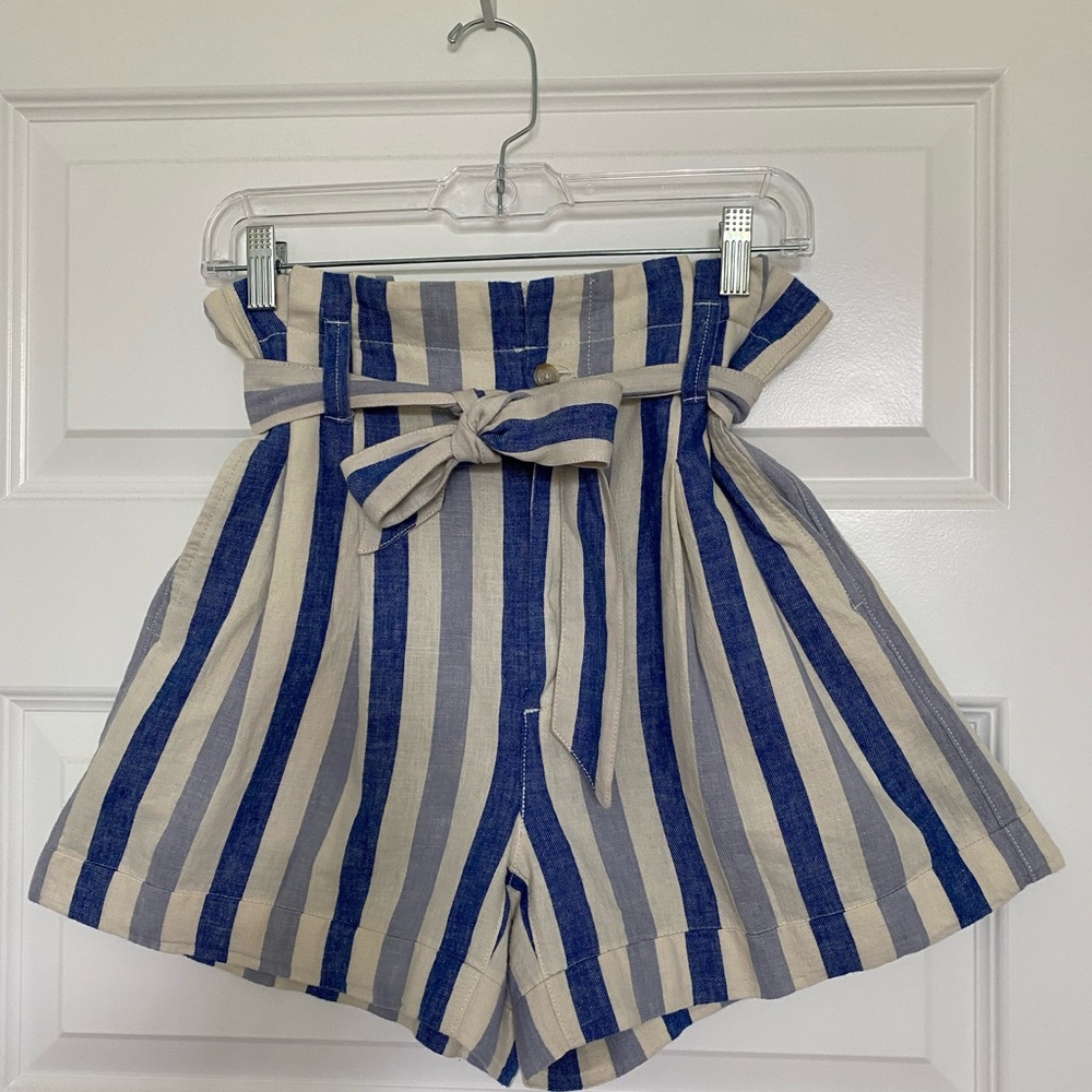 Madewell Linen-Blend Pull-On Paperbag Shorts